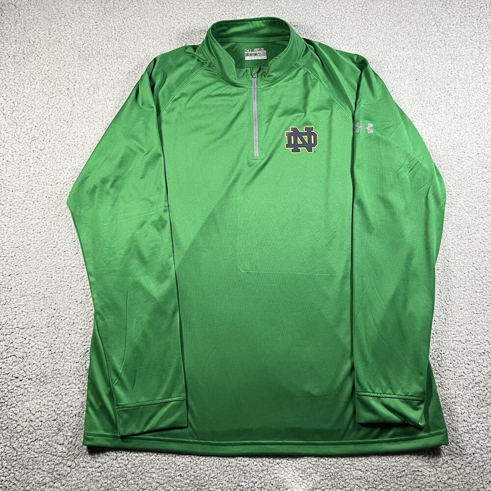 Notre Dame 1/4 Zip Pullover Men 2XL Under Armour Jacket Irish Team Issued